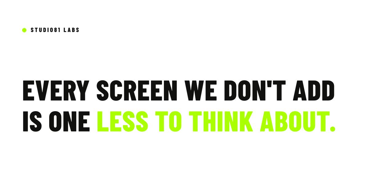 Studio81Labs's tweet photo. A small tool can be calm, fast, and finished in a way a sprawling platform never can. Every screen we don't add is a screen you don't have to think about. https://t.co/z8Tz8q0LkH