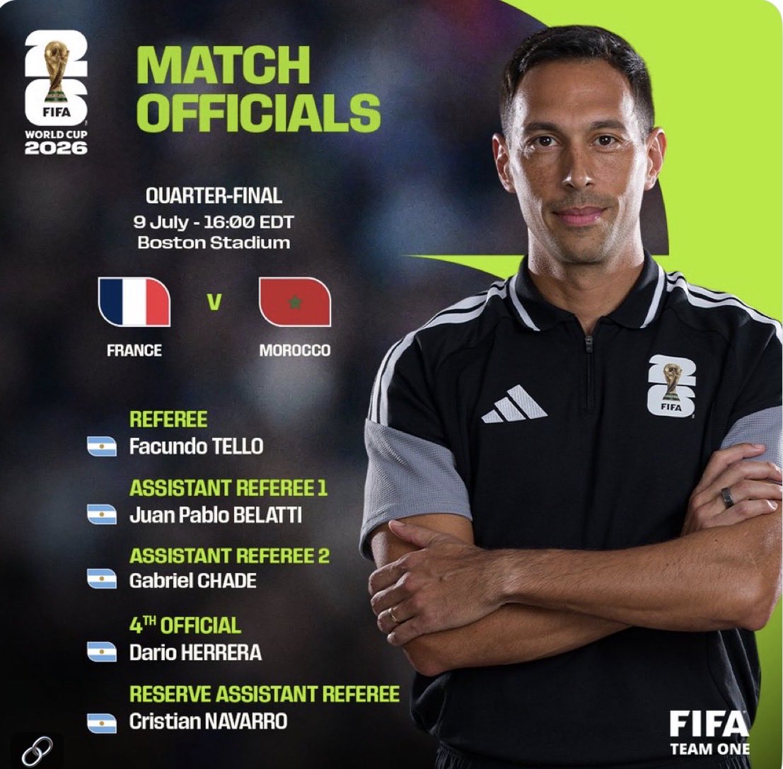AndresBoy's tweet photo. ¡Cinco árbitros argentinos para el partido de Francia!

La FIFA ya no organiza torneos, organiza homenajes en vida. 🤮 https://t.co/qwJWbvIxF1