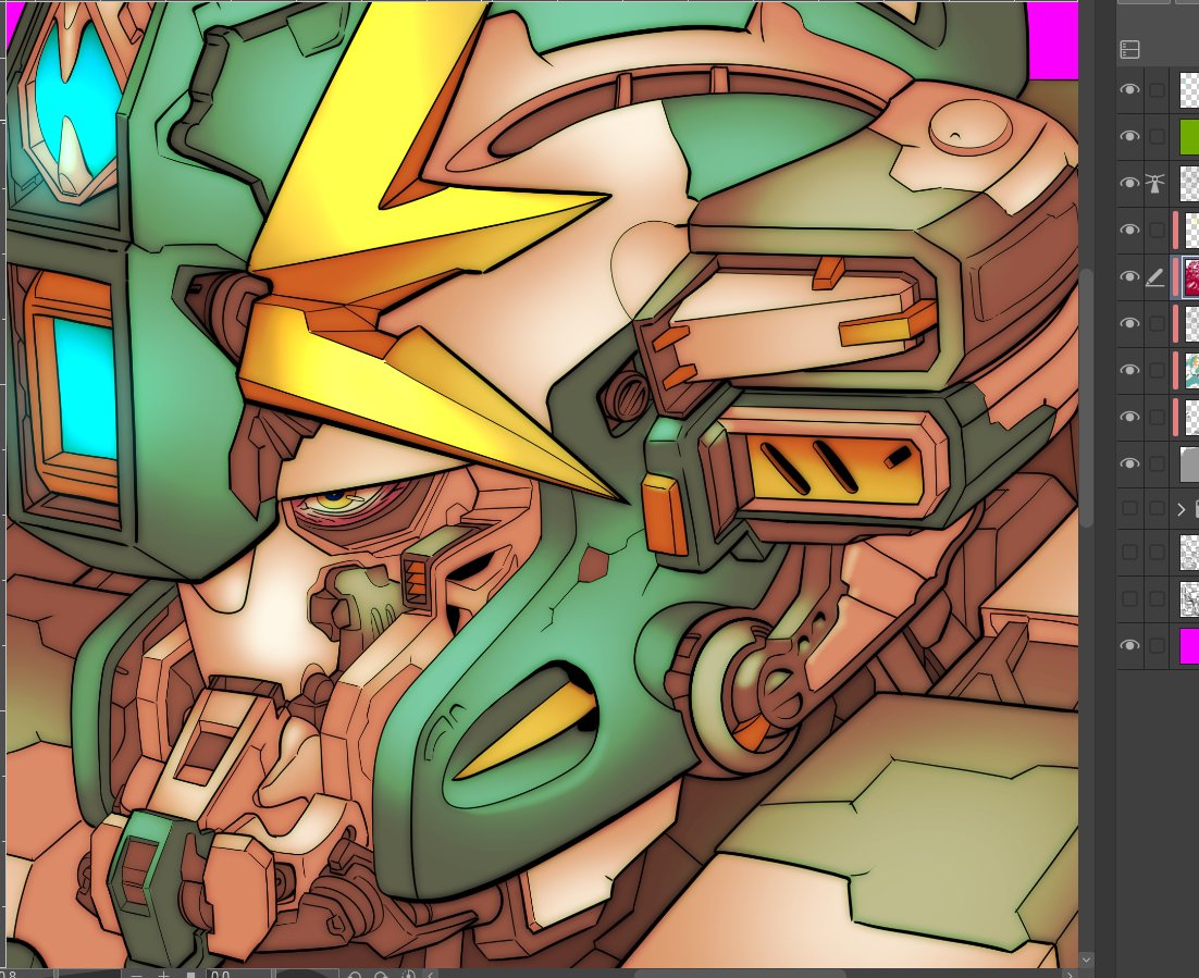 Andrevanof's tweet photo. Hard Shell. Coloring WIP #mecha #mech https://t.co/fXXKVDt2c1