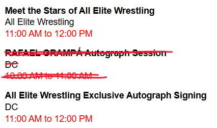 IamPenman's tweet photo. @SD_Comic_Con Any way to figure out more info for the @AEW options in the portal? Weird that there are 2 separate ones at the same time lol https://t.co/RHSi4L7ZY3