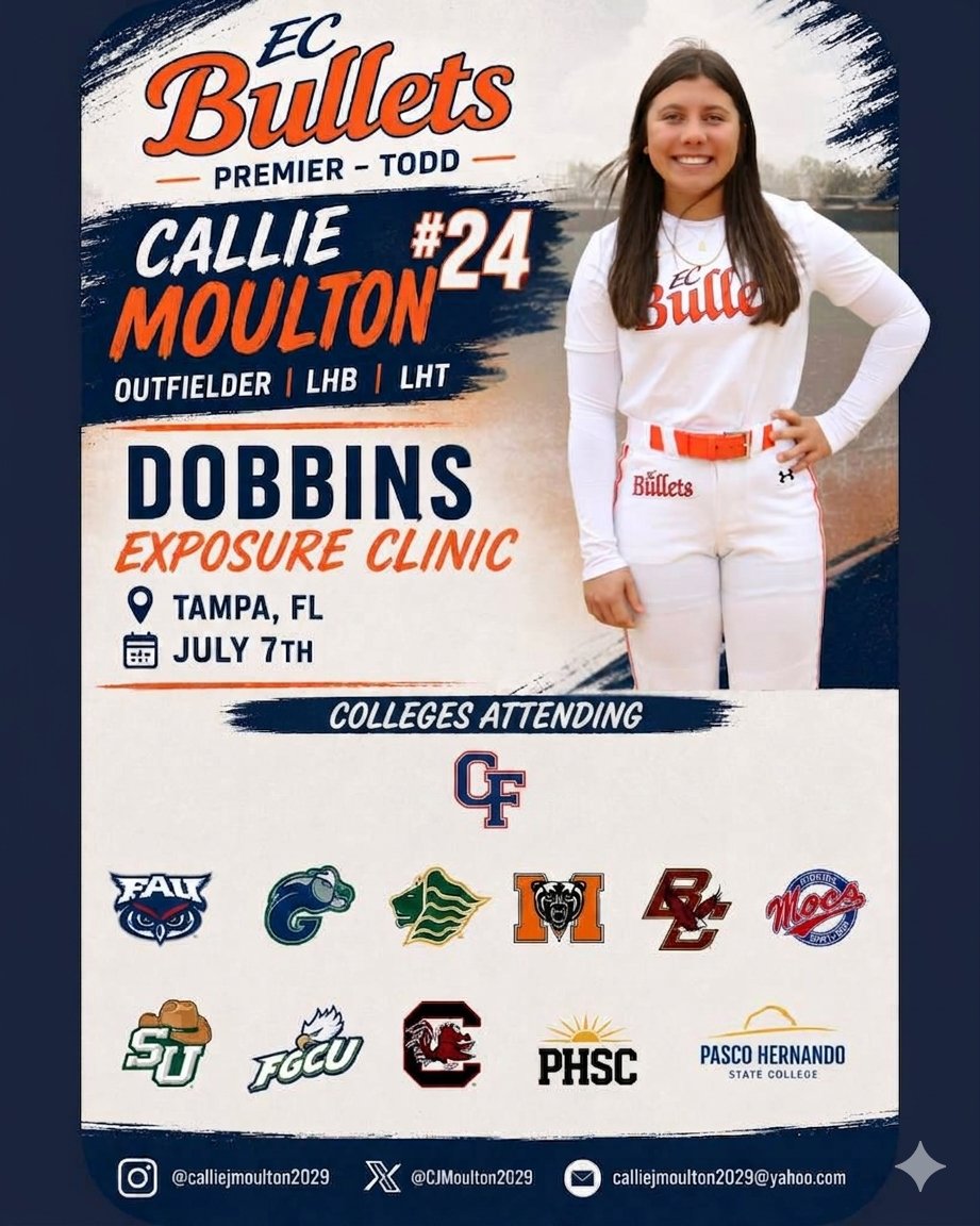 CJMoulton2029's tweet photo. I appreciate all the work and feedback I got from all the college coaches today. I always look forward to the Dobbins Exposure Clinics. Thank you so much for such a great day despite the Florida weather!

@CoachDobbinsSCD @cfpatssb @coachrwalker11 @CoachJ34 @FSC_Softball @SaintLeoSB @saintleocoach @SSHS_Raiders @ECB_Premier @CoachClayTodd @SoftbalAmerica @MaxPreps @UWAA_United
@nxtrndusa @RecruitMatador @NCAASoftball @ExtraInningSB @LineDsoftball @PGFnetwork 
@playsbigger @CoastRecruits 
@CoastRecruitsSB @PRIME_HTX 
@D1Softball @PrepSoftball @THEWOWSB @SoftballDown @TopPreps @NextPitch_SB
@softball_home @scan1ansports @SInow @AGLSoftball
