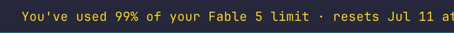 You've used 99% of your Fable limit - resets Jul 11
