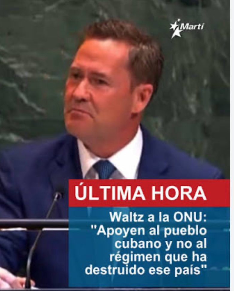 alvaroferro66's tweet photo. “ESTO NO ES LA HABANA”

Hubo un momento que dejó al descubierto la diferencia entre una dictadura y un escenario donde todavía se puede hablar con libertad.

Mientras el embajador de Estados Unidos ante la ONU, Mike Waltz, denunciaba la represión, la crisis económica y la falta de libertades en Cuba, la delegación cubana comenzó a golpear las mesas e interrumpir su intervención para intentar silenciarlo.  

Entonces ocurrió algo que pasará a la historia.

Cuando Bruno Rodríguez intentó frenarlo, Waltz respondió con firmeza:

“You can pound away, my friend. This is not Havana. This is the United States of America. This is the United Nations. And we will speak, we will be heard, and we will not be silenced like your own people.”

(“Golpea la mesa todo lo que quieras. Esto no es La Habana. Esto es los Estados Unidos de América. Esto es las Naciones Unidas. Y hablaremos, seremos escuchados y no seremos silenciados como ustedes silencian a su propio pueblo.”)  

Esa frase resumió décadas de historia.

En Cuba, quien contradice al poder es citado, amenazado, encarcelado o empujado al exilio.

En la ONU, el representante de una dictadura intentó exportar esos métodos de intimidación. Pero allí encontró un límite.

No había un policía político para callar al orador. No había un tribunal obediente. No había un Partido Comunista imponiendo silencio.

Había un micrófono, una Asamblea General y el derecho a hablar.

Y quedó claro ante el mundo que el verdadero embargo que sufre Cuba es el que el régimen impone a la libertad de su propio pueblo.