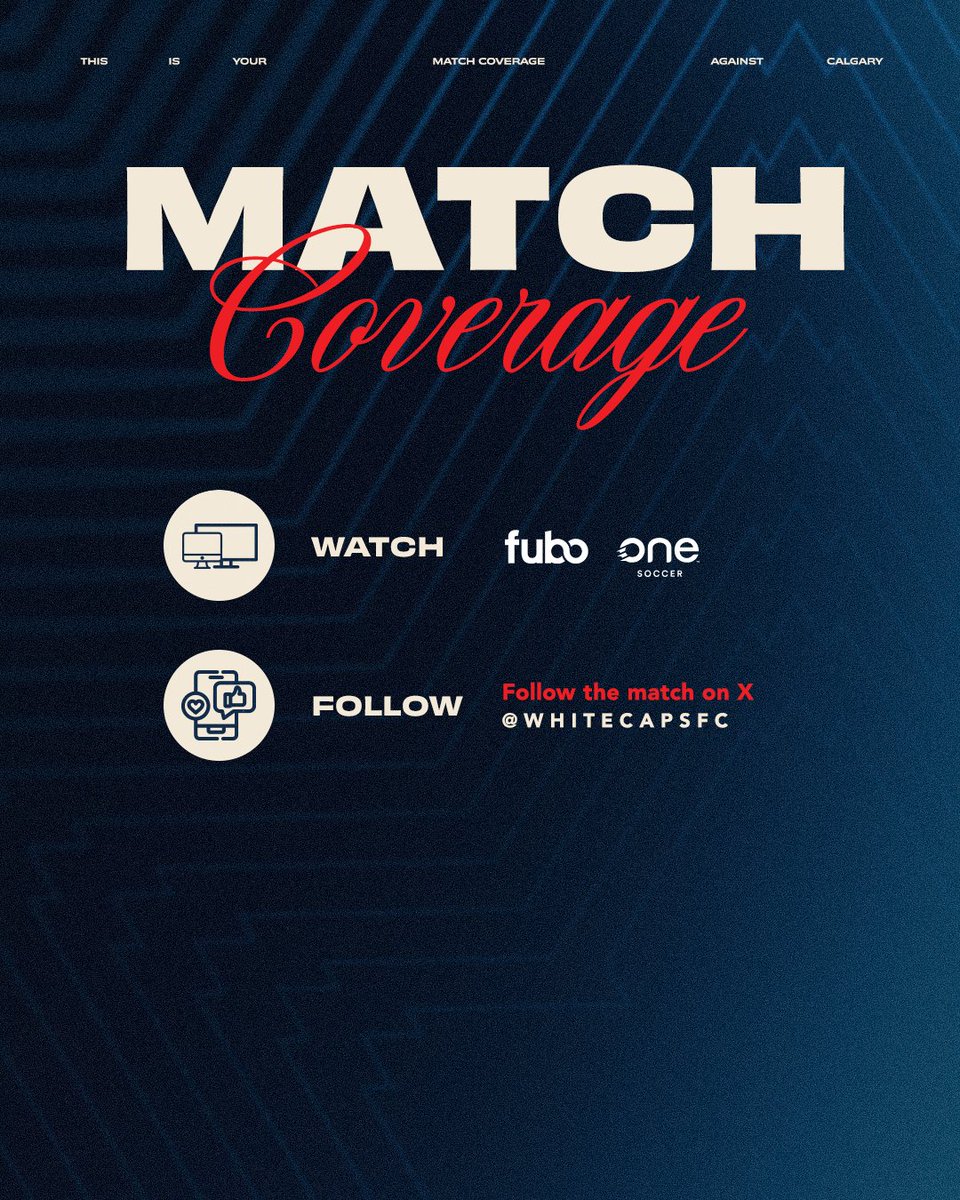 WhitecapsFC's tweet photo. PREVIEW | The road to the Voyageurs Cup starts tomorrow 🍁
📰  | https://t.co/oKk6Q7sR3r

🏆 Canadian Championship Quarterfinals Leg 1
🆚 @CPLCavalryFC
🗓️ July 8 @ 7:30 PM
🏟️ Swangard Stadium
🖥️ @onesoccer, fuboTV

#VWFC | #CanChamp https://t.co/954p1UYmQu