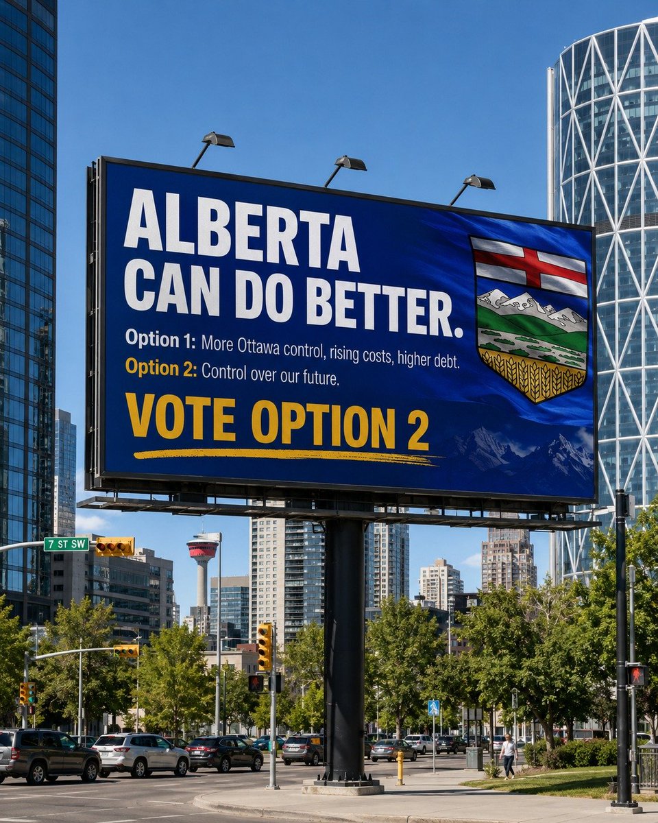 ikwilson's tweet photo. Staying the course means more Ottawa control, more debt, higher costs, and Alberta waiting for permission to develop our own resources.

That is Option 1.

Option 2 means choosing a better future.

Alberta can do better. https://t.co/6KggCRVc1E https://t.co/HR2XhsoXm6
