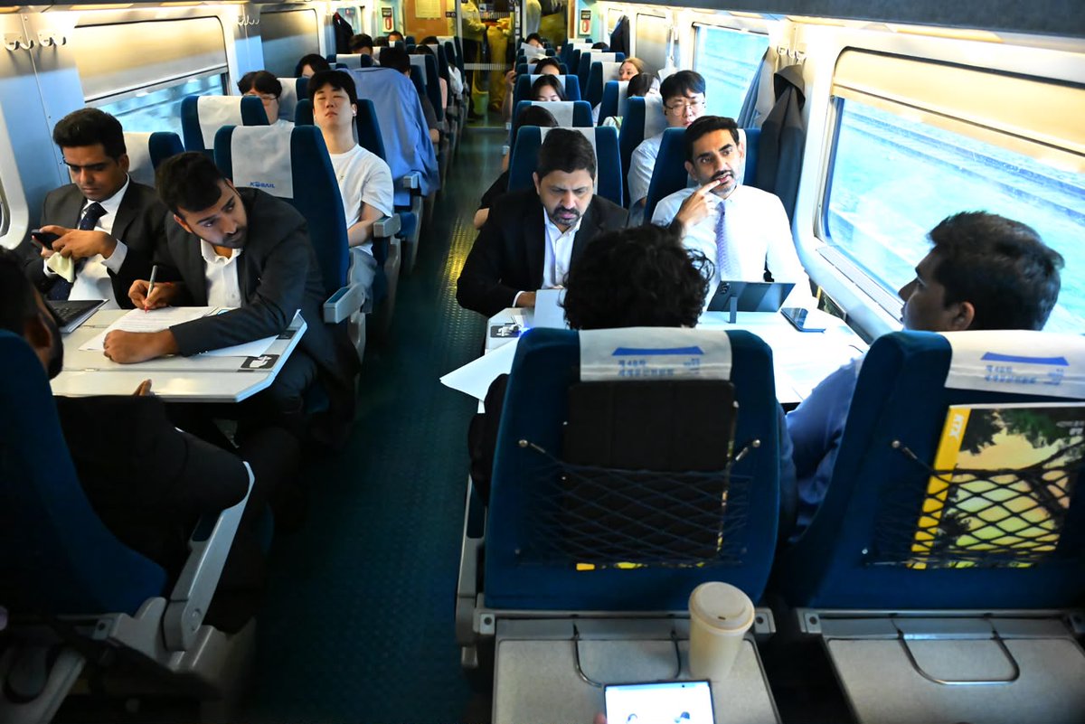 naralokesh's tweet photo. Today, I’m on a different kind of ‘Train to #Busan’ 😄
#SouthKorea
#ChooseSpeedChooseAP https://t.co/VYPktmPJ1O