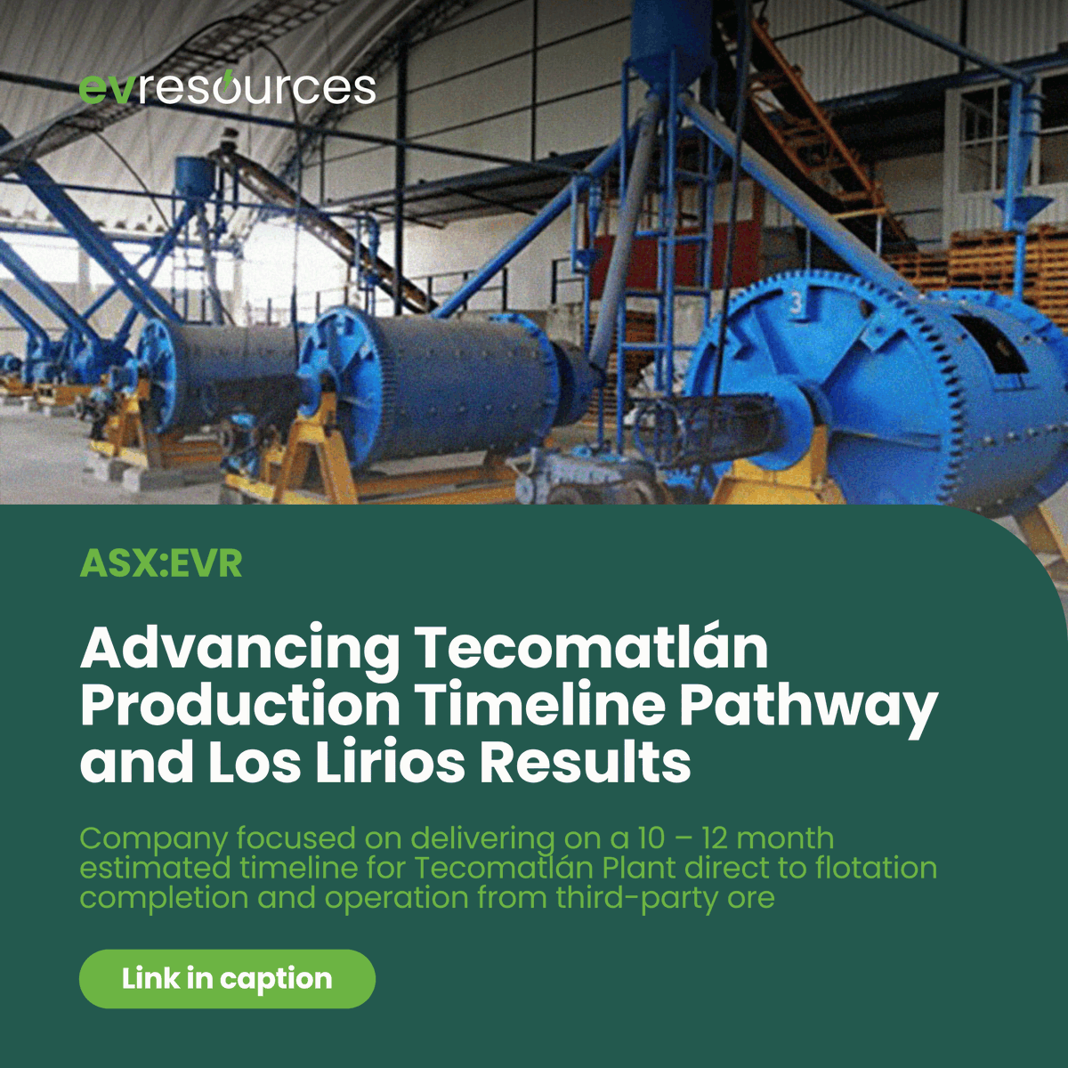 EVResources_EVR's tweet photo. $EVR has estimated a 10-12 month timeline to third-party ore operation at Tecomatlán.

The strategy combines Stage 1 (gravity) and Stage 2 (flotation) plans into a single integrated build.

Full announcement: https://t.co/RCR4mAwCe9

#ASXNews #USAntimony #USCriticalMinerals https://t.co/CON06qG2Po
