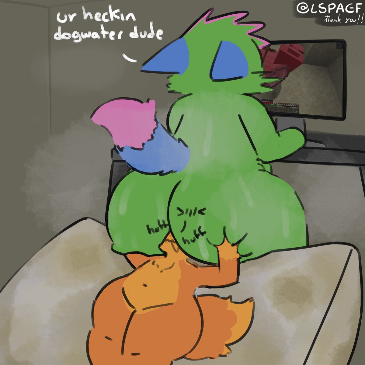OrangeGatato's tweet photo. Kevin my beloved... is like a celebrity to me
I think he found my twitter though because when I visited him for the first time he uh..
kinda used me as a gaming chair..
I don't mind though.. he smells like pizza..

KEVIN art by @LSPAGF https://t.co/3XGwuU5odT