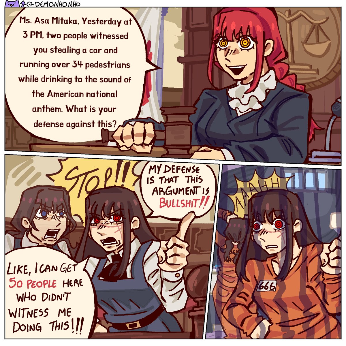 Demonhonho's tweet photo. Excellent arguments uh?
#asamitaka #makima #yoru https://t.co/xX48UDd8dk