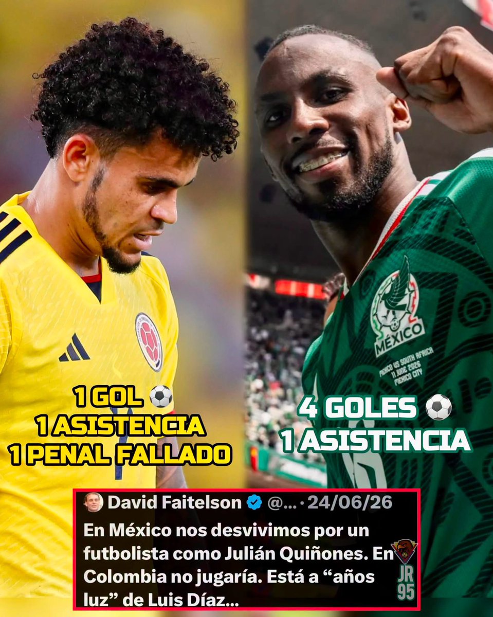 Manuu1390's tweet photo. ¡QUIÑONES RESPONDIÓ EN LA CANCHA!🇲🇽🔥

Mientras muchos lo criticaban y lo comparaban con Luis Díaz, Julián Quiñones firmó un gran Mundial con México: 4 goles y 1 asistencia, siendo una de las figuras del Tri.

¡Que hablen en la cancha, no fuera de ella! 💪🇲🇽

#Quiñones #FutbolMx https://t.co/QlnPyxI3AC