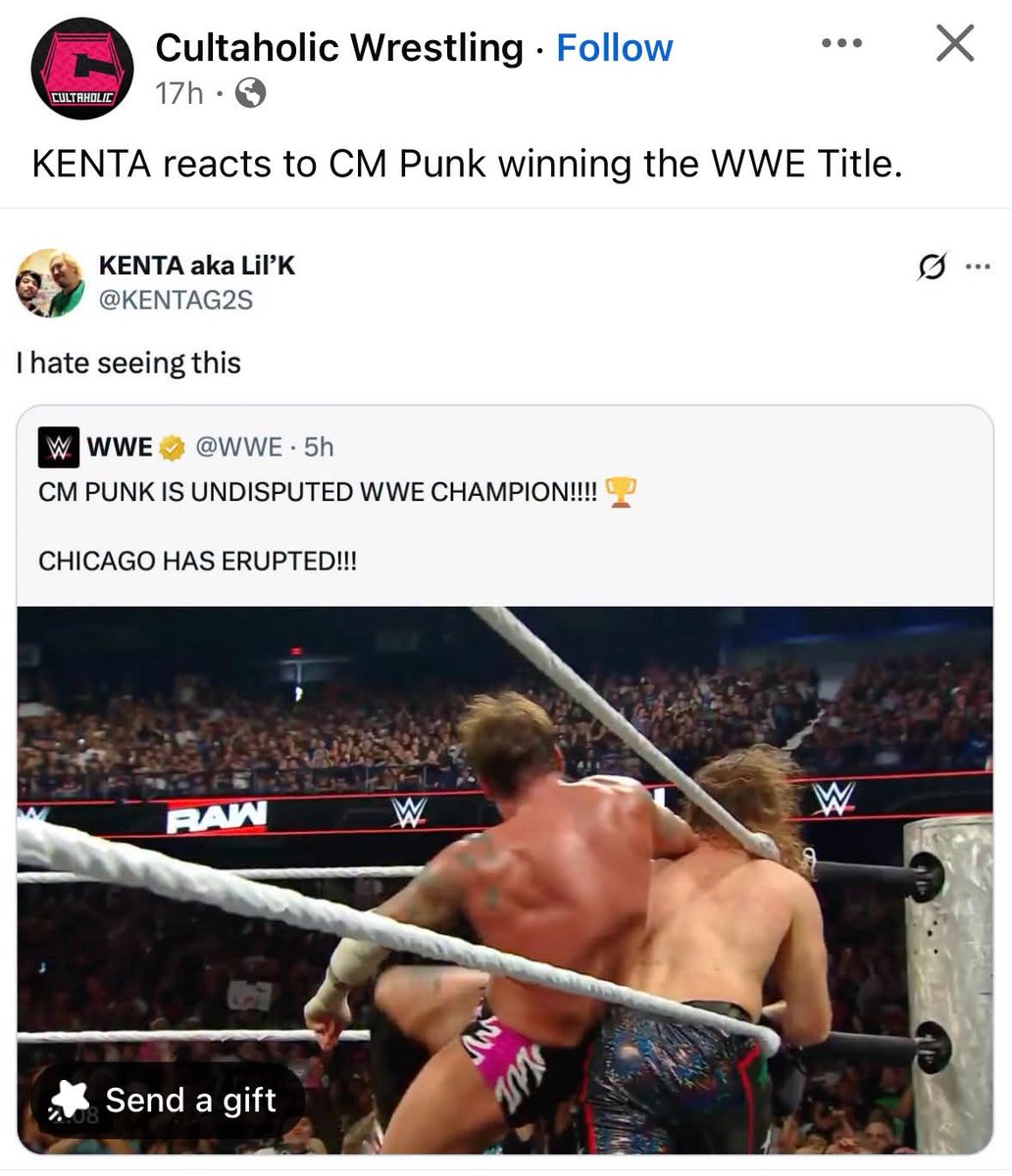 AEWNeckbeard's tweet photo. Hideo Itami couldn't even get over in NXT. Only obese neckbeards care what he thinks. 🥰🥰🥰 https://t.co/4naEqWYCWF