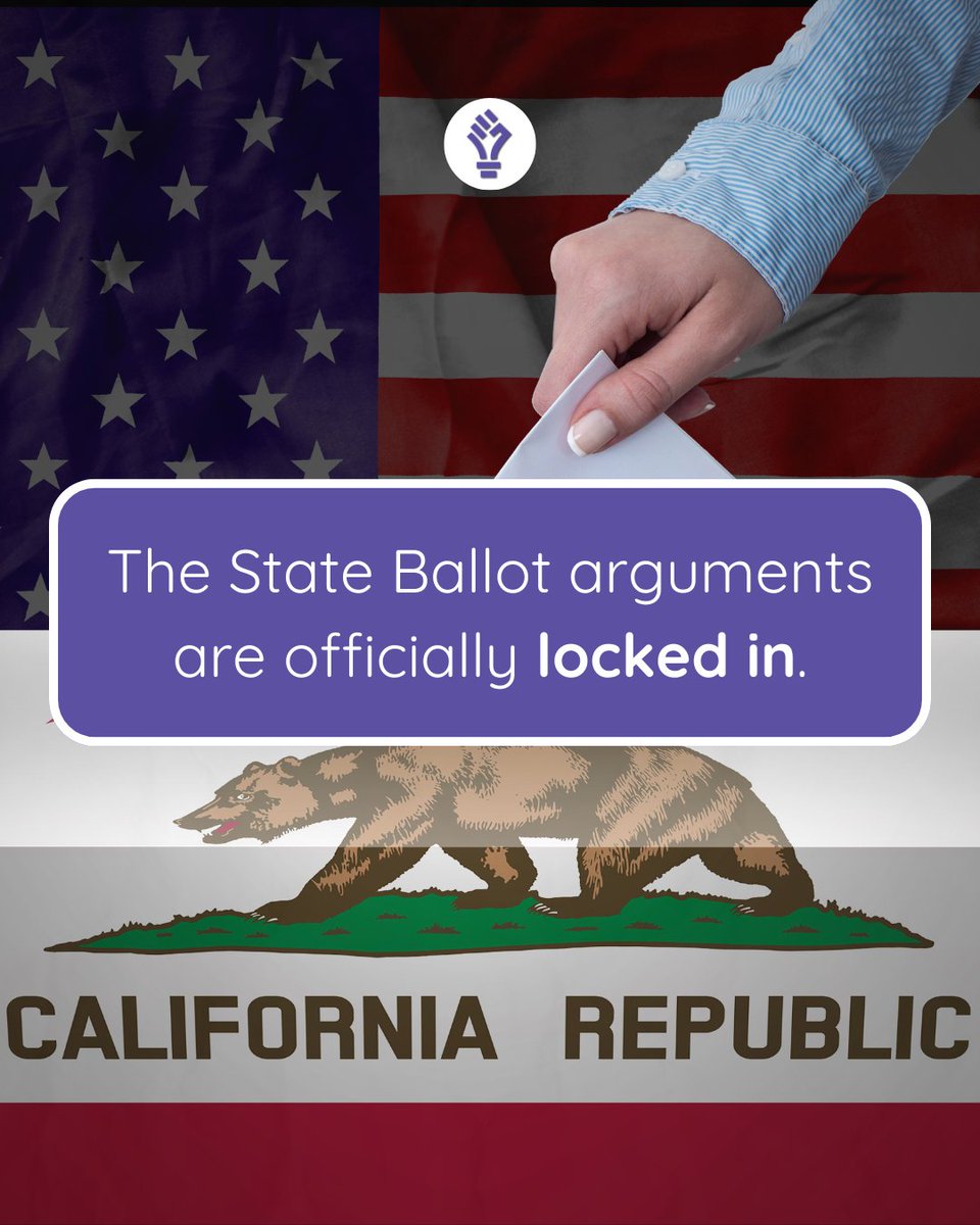 MyPoliticsUSA's tweet photo. California’s Proposition Argument submission deadline has now passed! 🔒

Every submission started as a citizen’s idea and is now locked in ahead of November’s General Election.

MyPolitics hosts community proposals; featured ideas reflect contributors, not endorsements. https://t.co/OJaHZNocn4