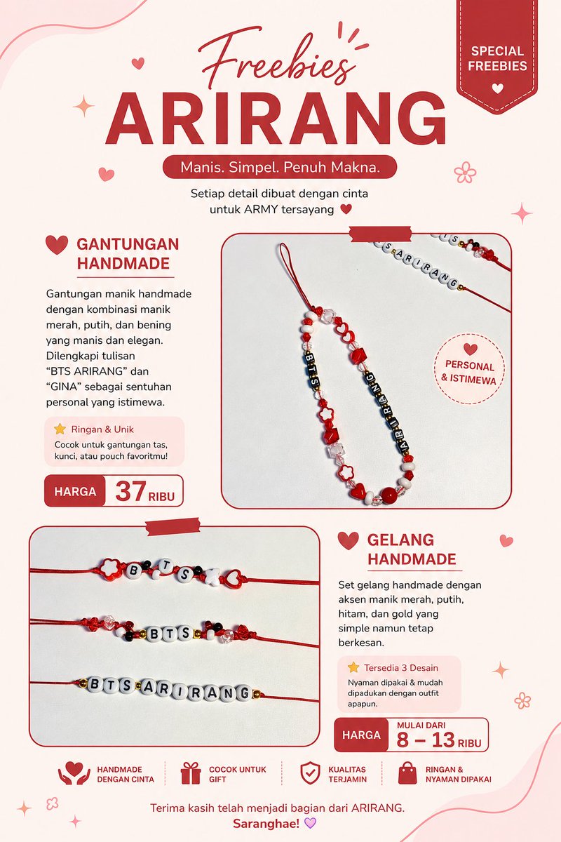 mehappyjin's tweet photo. ❗️OPEN ORDER FREEBIES ARIRANG ❗️
Ready untuk BTS KL &amp; JKT
pengiriman bisa shopee (khusus jkt)

Untuk di KL ready hari Jumat, 11 Desember 2026.

#freebiesbts #BTS_ARİRANG https://t.co/ScxCBKVmaj