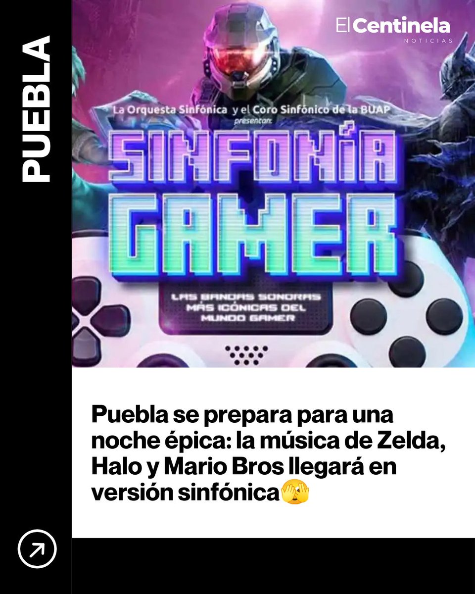 centinelanoti's tweet photo. #Puebla | 🎮🎼 ¡Los videojuegos cobrarán vida!
La música de sagas icónicas como The Legend of Zelda, Halo y Super Mario Bros. llegará en versión sinfónica a Puebla, en un concierto que promete una noche inolvidable para los amantes de los videojuegos
#elcentinelanoticias https://t.co/sBfTNMVI8R
