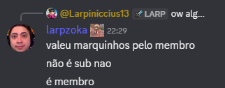 Larpinguado's tweet photo. LarpZoka Mendingando subs, Lembrando não é subs é Membros. https://t.co/NvFswt4TCh