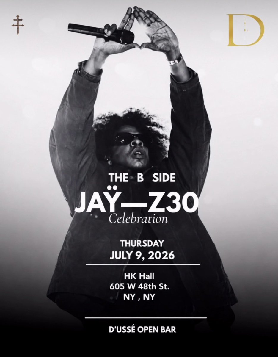 TheRocSupremacy's tweet photo. D’usse &amp; Gavin(Foxy’s brother) is throwing a JAY-Z B Sides Event 7.9.26 in NYC

FREE D’usse Open Bar 5PM-6PM https://t.co/JfmCfVEHYn