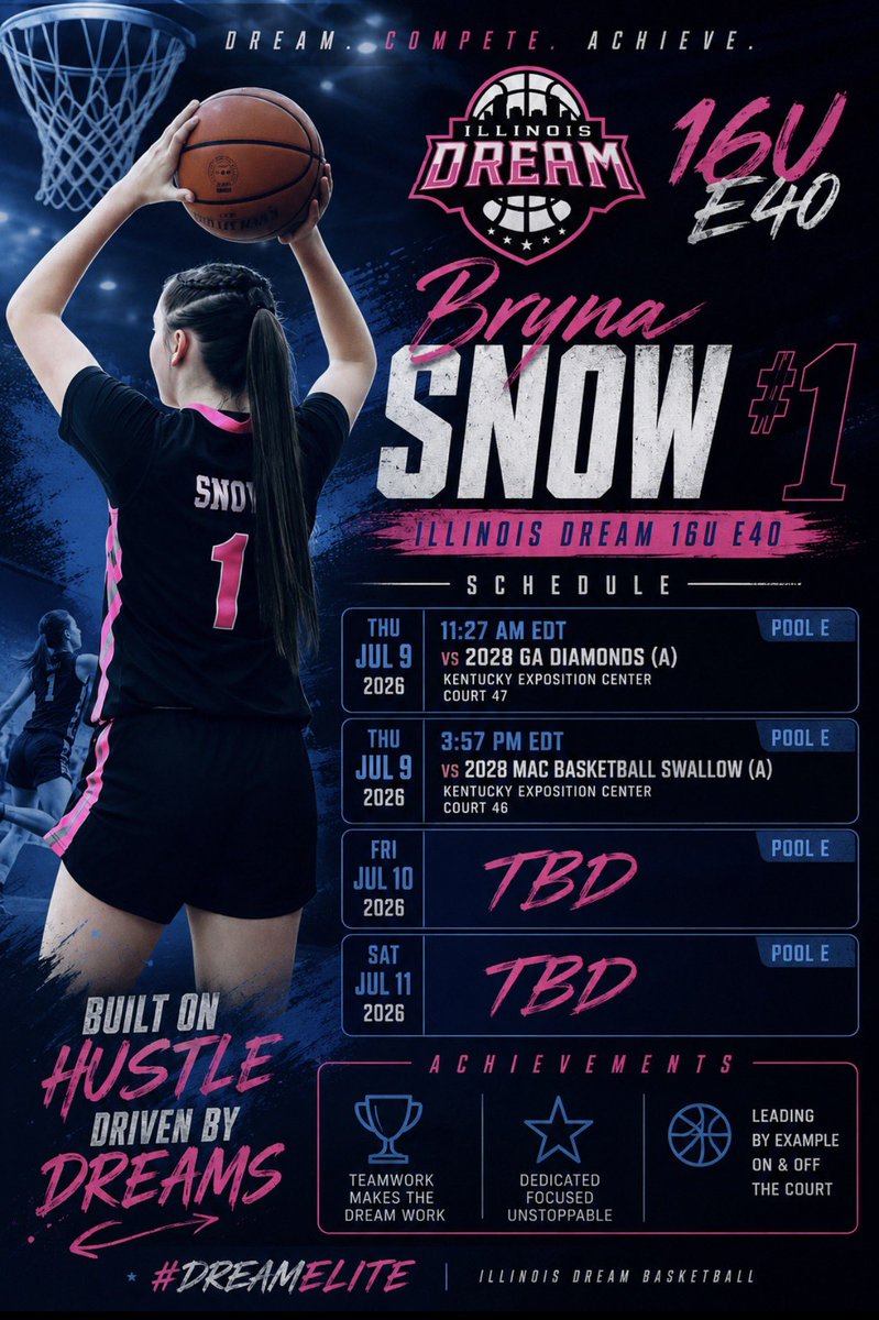 Bryna_Snow1's tweet photo. Excited to be back with Illinois Dream 16U E40 and looking forward to competing in Louisville this week at Run for the Roses Classic

Illinois Dream 16u E40 #1 
Bryna Snow '29
#runfortheroses
 #illinoisdream
 #classof2029 #providencecatholicgirlsbasketball
Instagram-bryna_snow https://t.co/e0lqtGHjtU