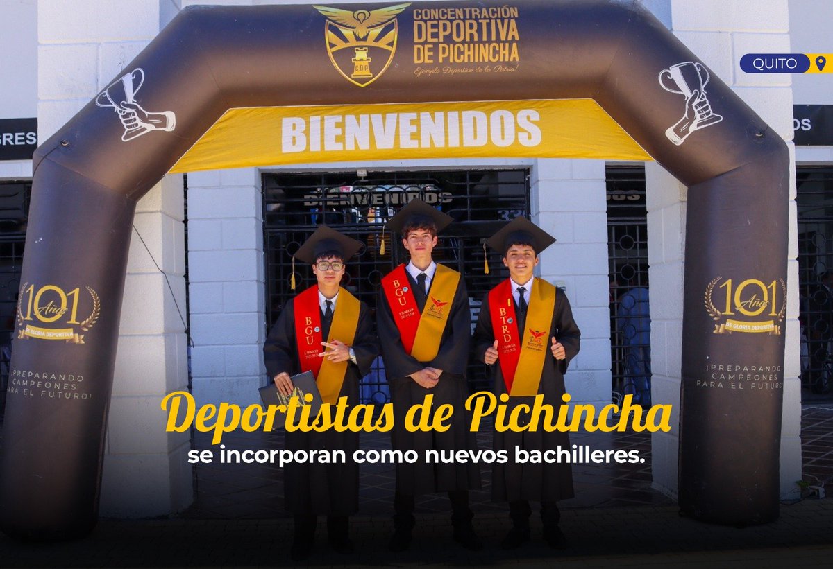 DeporteEc's tweet photo. Hoy fuimos parte de la incorporación de los nuevos bachilleres de la Unidad Educativa Concentración Deportiva de Pichincha, una ceremonia que reconoce el esfuerzo, la constancia y la pasión con la que han sobresalido tanto en las aulas como en el deporte.🎓🇪🇨 

#Graduados2026 https://t.co/2r8ZLM3pCp