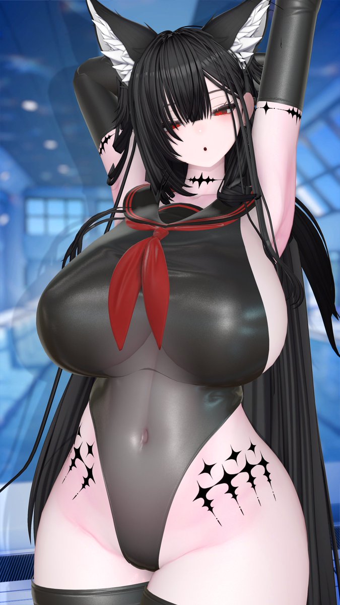 kaoruco_vrc's tweet photo. おはよ～🦊🖤💦 https://t.co/fC0bZx8O7y