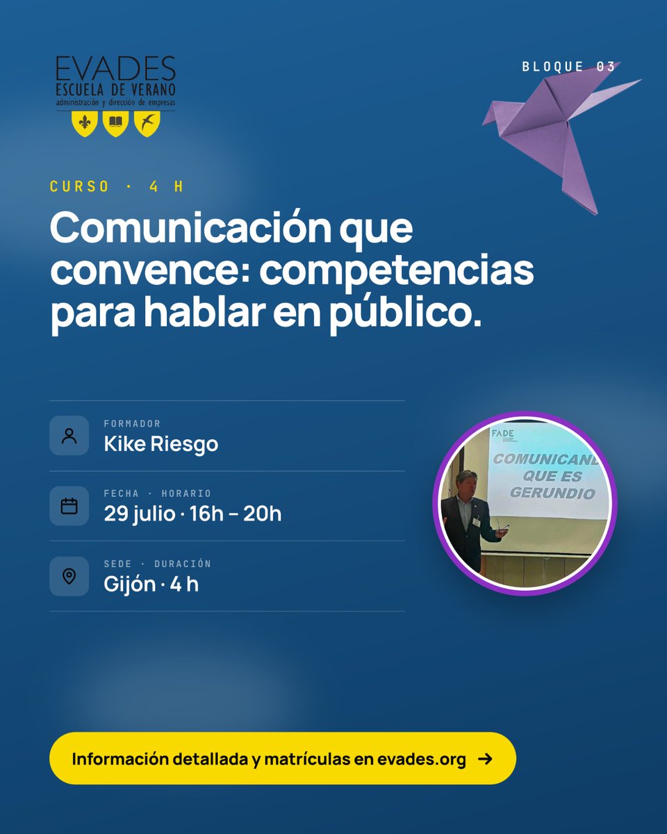 kriesgo's tweet photo. En este mes de Julio tendré el placer de compartir conocimiento en algunos talleres prácticos de la XXIX ESCUELA DE VERANO https://t.co/n8ts62Fm0P el miérc 8 de tarde en Gijón el primero sobre PRICING @EVADES1 nos vemos en una tarde de #Evades2026 #Verano #networking #Asturias https://t.co/7Fixjtn0iJ