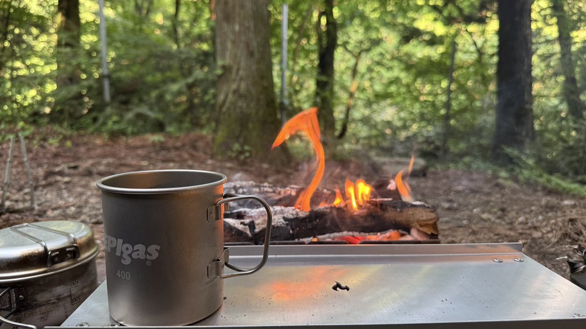 YoU26CAMP's tweet photo. キャンプの朝☕️ https://t.co/5O2bdH3Vgx