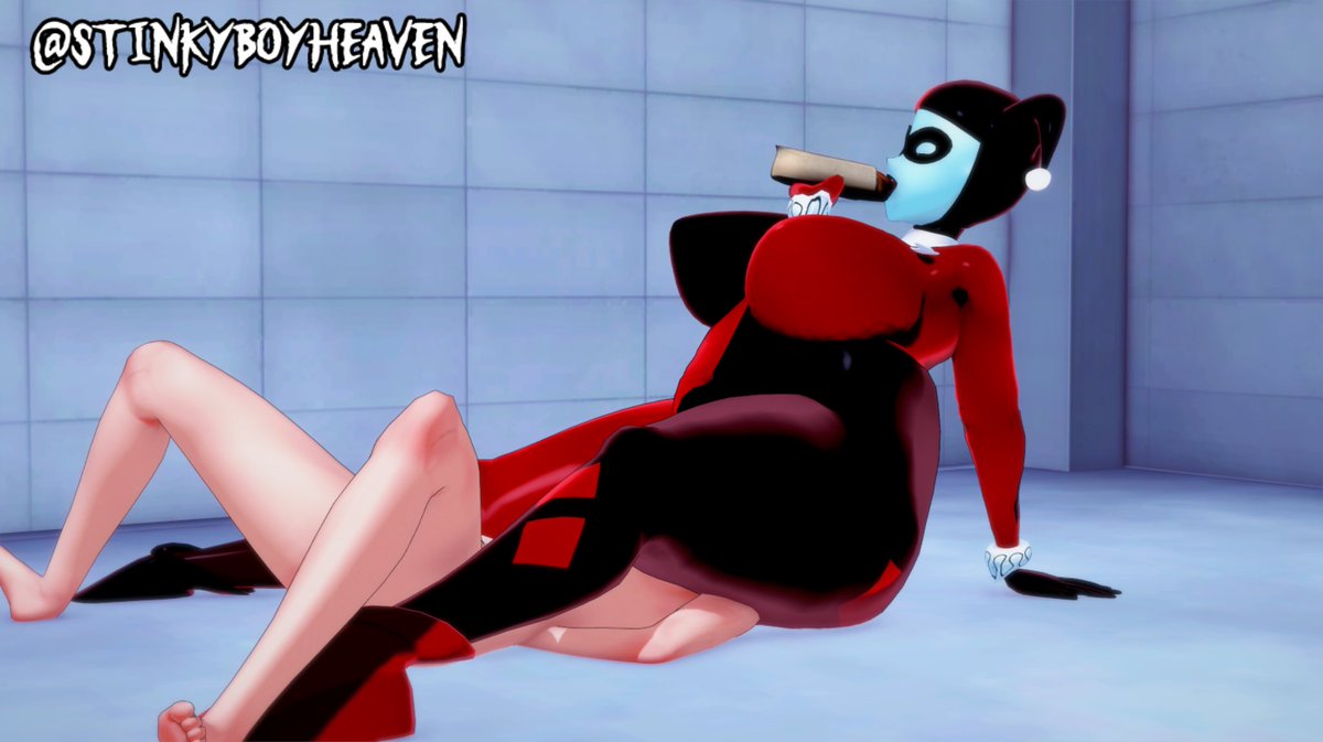 Stinkyboyheaven's tweet photo. Fat Harley Quinn, fartflates a dude https://t.co/xQpVJdgSd1