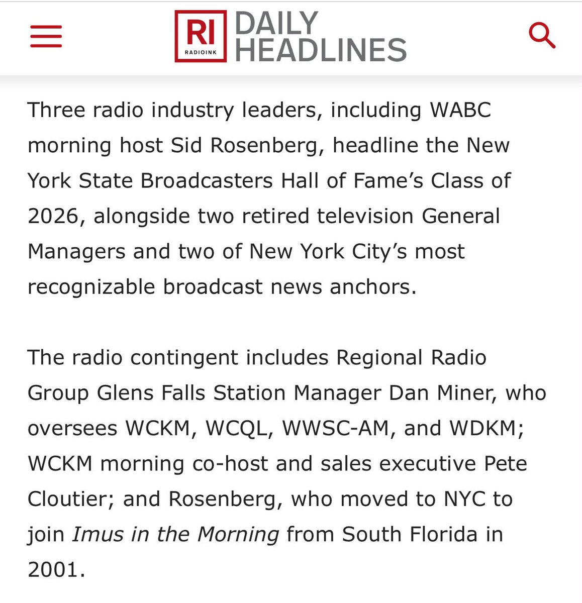 sidrosenberg19's tweet photo. Huge honor! Thank you @NYSBroadcasters! https://t.co/QYiXLm1g31