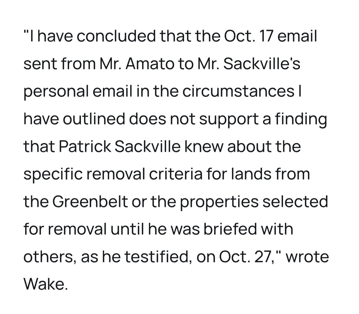 corruptario's tweet photo. Wake, the "integrity commissioner", covered for Doug and the con crew at every opportunity. 

He blatantly covered up for Doug's former chief of staff, Pat Sackville, during his greenbelt "investigation."

He retired recently, Doug gave him an "Order of Ontario" for his loyalty. https://t.co/1COu0OQRNi
