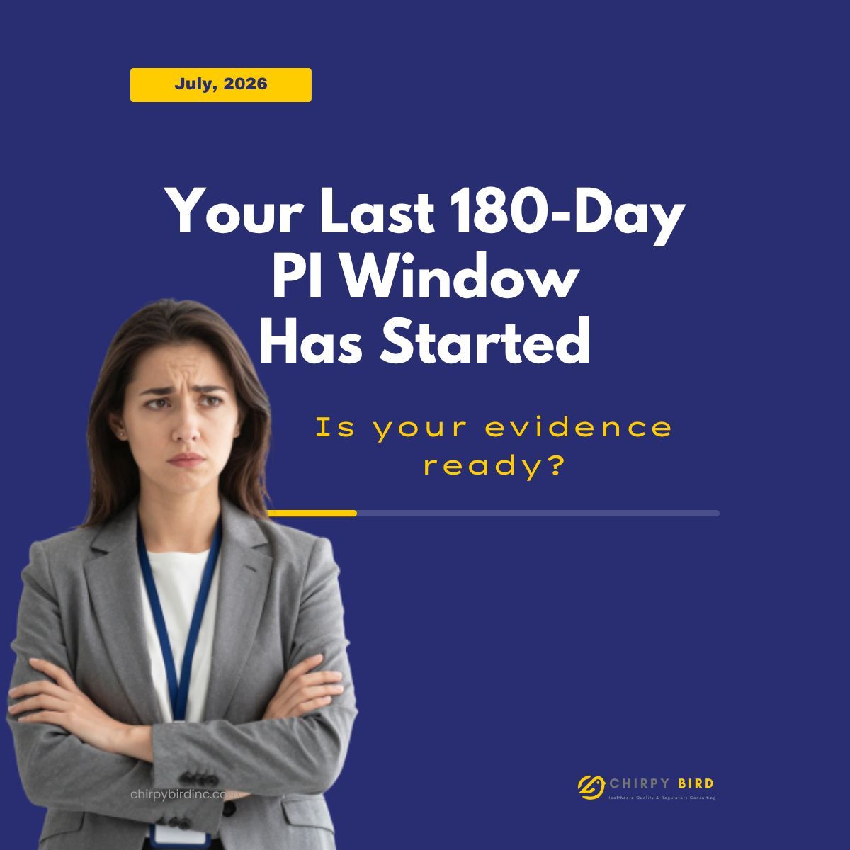 chirpybirdhit's tweet photo. Your Last 180-Day PI Window Has Started. Is Your Evidence Ready? #interoperability #PI #CMS #MIPS
https://t.co/DLSjbvc0Hj https://t.co/4DCbt4ddk8