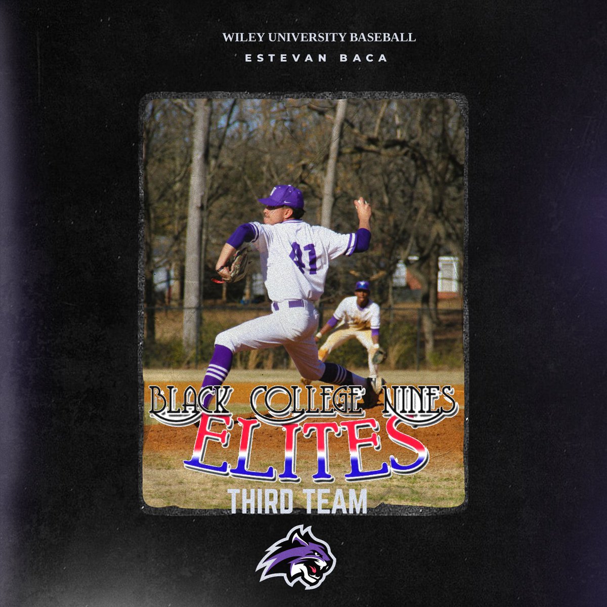 WileyAthletics's tweet photo. Congratulations to Estevan Baca on earning Black College Nines Elites Third Team. #FeartheClaws #WhereWinnersThrive #GoForthInspired https://t.co/5MrTjvUKAa