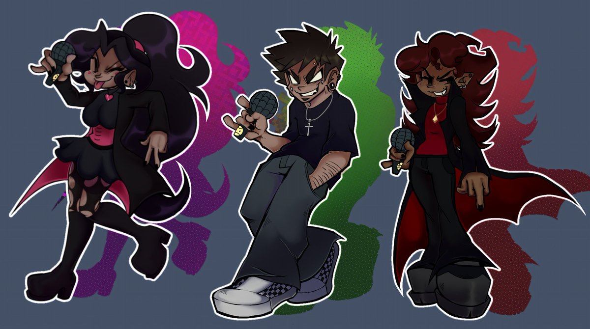 9Bathphinx9's tweet photo. I made OCs for my friends and myself ..... 

#fnfoc #fnf https://t.co/oINkPZjRAq