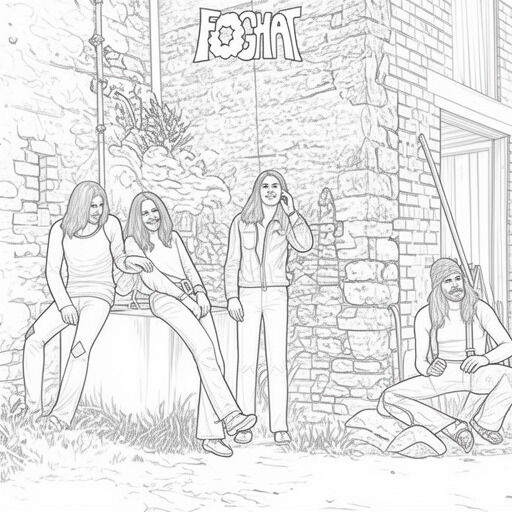 FOGHAT's tweet photo. Our next Foghat coloring page- this time inspired by the cover of our debut album! Download it, color it, and share your masterpiece in the comments! 🎨 🎶 https://t.co/VRLEYYBSci