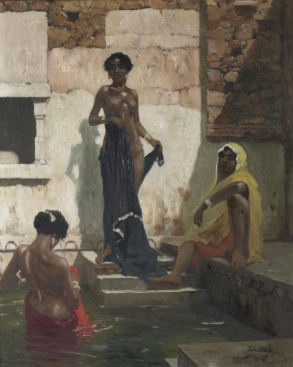 solisolsoli's tweet photo. At the Baths, c. 1903, by John Gleich https://t.co/YB7sU1X7Zg