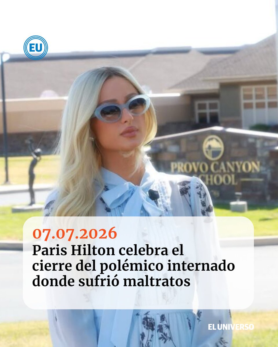 eluniversocom's tweet photo. Paris Hilton celebra el cierre del polémico internado donde sufrió maltratos: “El sueño de proteger a las generaciones futuras del abuso que sufrí se hace realidad” https://t.co/4v9blN3D63 https://t.co/eNgDWPDBac