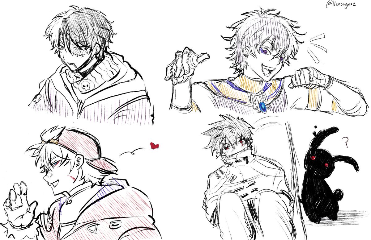 vensugarz's tweet photo. Felt very motivated to draw something so here are some doodles!  
#KaiArt #YBSArt #KenjiArt #DrDeathArt https://t.co/8OsldBLXoM