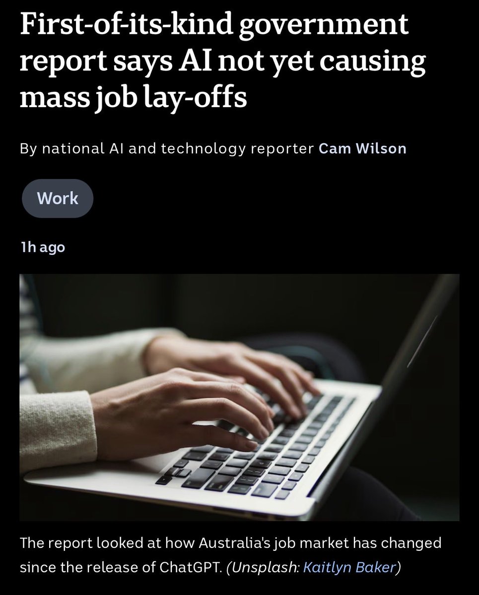DavidShoebridge's tweet photo. The ABC is running these two stories in the same 24 hour news cycle. No wonder people don’t trust government. AI oligarchs are marching through our economy and Labor is buying their boots for them. https://t.co/NBM2Xkl1Cm