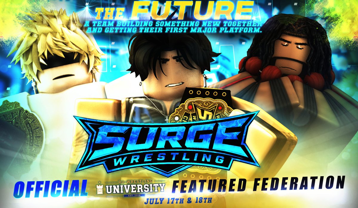 RWUniversity_'s tweet photo. .@SurgeOnRoblox - THE FUTURE. 🌊

SURGE is one of the newest federations entering RW University, led by longtime friends combining experience, trust & a shared vision into 1 new project. 🙌

RWU was created to give promising ideas the room to grow, and SURGE now receives that platform as a Featured Federation. 🤩

New name. Real foundation. WHAT will SURGE bring to the table? 👀