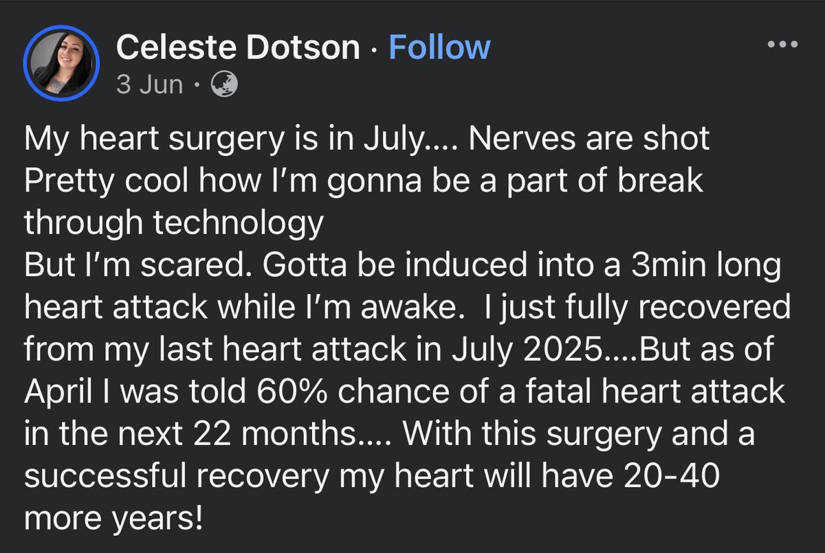 toobaffled's tweet photo. Celeste - Medical Student 

She has suffered 2 Heart Attacks and is now awaiting Heart Surgery https://t.co/VgKDMh4l36
