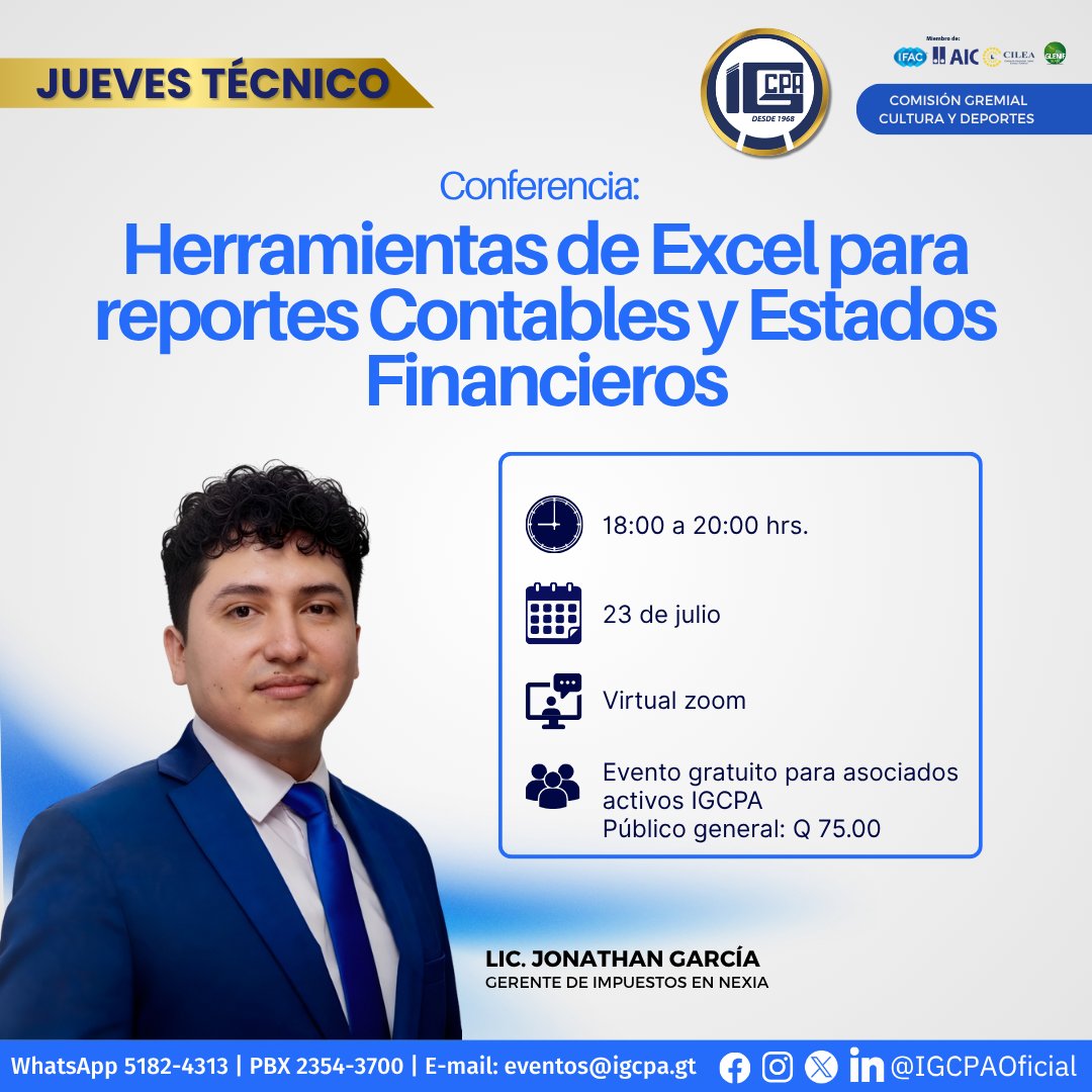 IGCPAOficial's tweet photo. 📊 Optimiza tus reportes contables con las herramientas adecuadas de Excel.
🔗 Inscríbete aquí: https://t.co/fGSBbXG3FV
#JuevesTécnico #Excel #EstadosFinancieros #ReportesContables #Contabilidad #CapacitaciónProfesional #IGCPA #ActualizaciónProfesional https://t.co/5JgfYixtCn