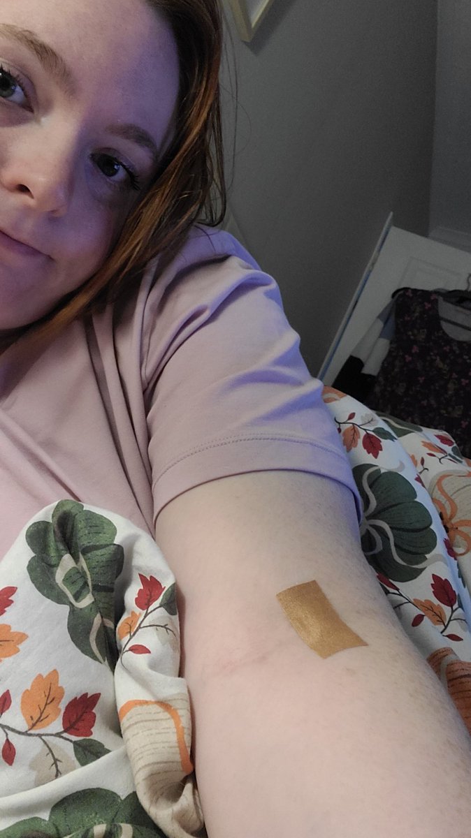rawritskeshi's tweet photo. Sorry I have been super mia. I've had a bunch of medical shite going on. And found the main reason for my extreme migraines.

Got bloods taken today to find root of other issues. I don't like needles. I was brave. Here's my bandaid to prove it https://t.co/CW3LO4YQVY