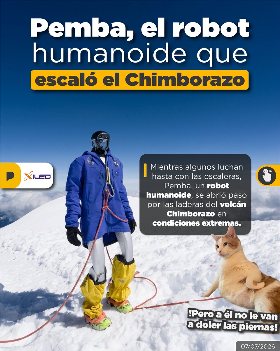 LaPosta_Ecu's tweet photo. Pemba, el robot humanoide que desafió al Chimborazo, avanzó por terreno volcánico y temperaturas extremas como parte de una misión para probar hasta dónde puede llegar la tecnología. Mientras unos sufren la subida, él sigue caminando rumbo a nuevos desafíos. 🏔️ #xiled https://t.co/lW5cvgfZk5