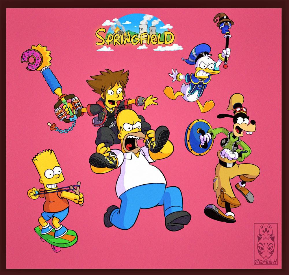 KHMLTomorrow's tweet photo. ✨I don't think it'll happen, but a Simpsons world in Kingdom Hearts would definitely be interesting

Imagine a mini-open world version of the "Simpsons: Hit &amp; Run" map

Image concept credit to @DaneRomleyART on Insta https://t.co/I8JDK8XNAb