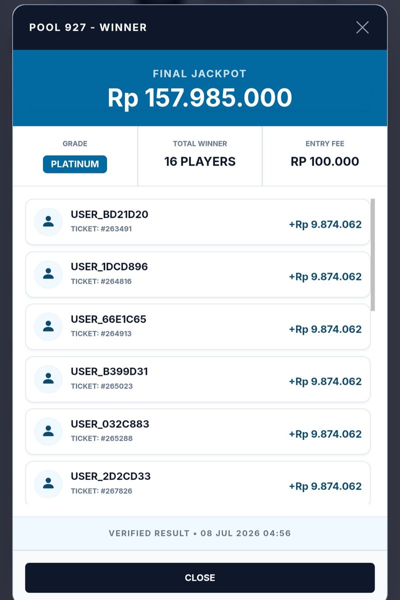 newmegapool's tweet photo. Selamat... 🏆🏆🏆 List lengkap pemenang https://t.co/BKGWiTuCpP
#football #soccer #sepakbola #worldcup #jackpot #pool #Update https://t.co/BrKoudIVIr