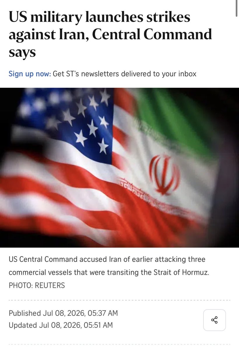BrotherMKT's tweet photo. Erm what? no no no no no thankyou please 🙏 

US military launches strikes against Iran, Central Command says
https://t.co/uWeydTWt8U https://t.co/n7SEVBBYoA