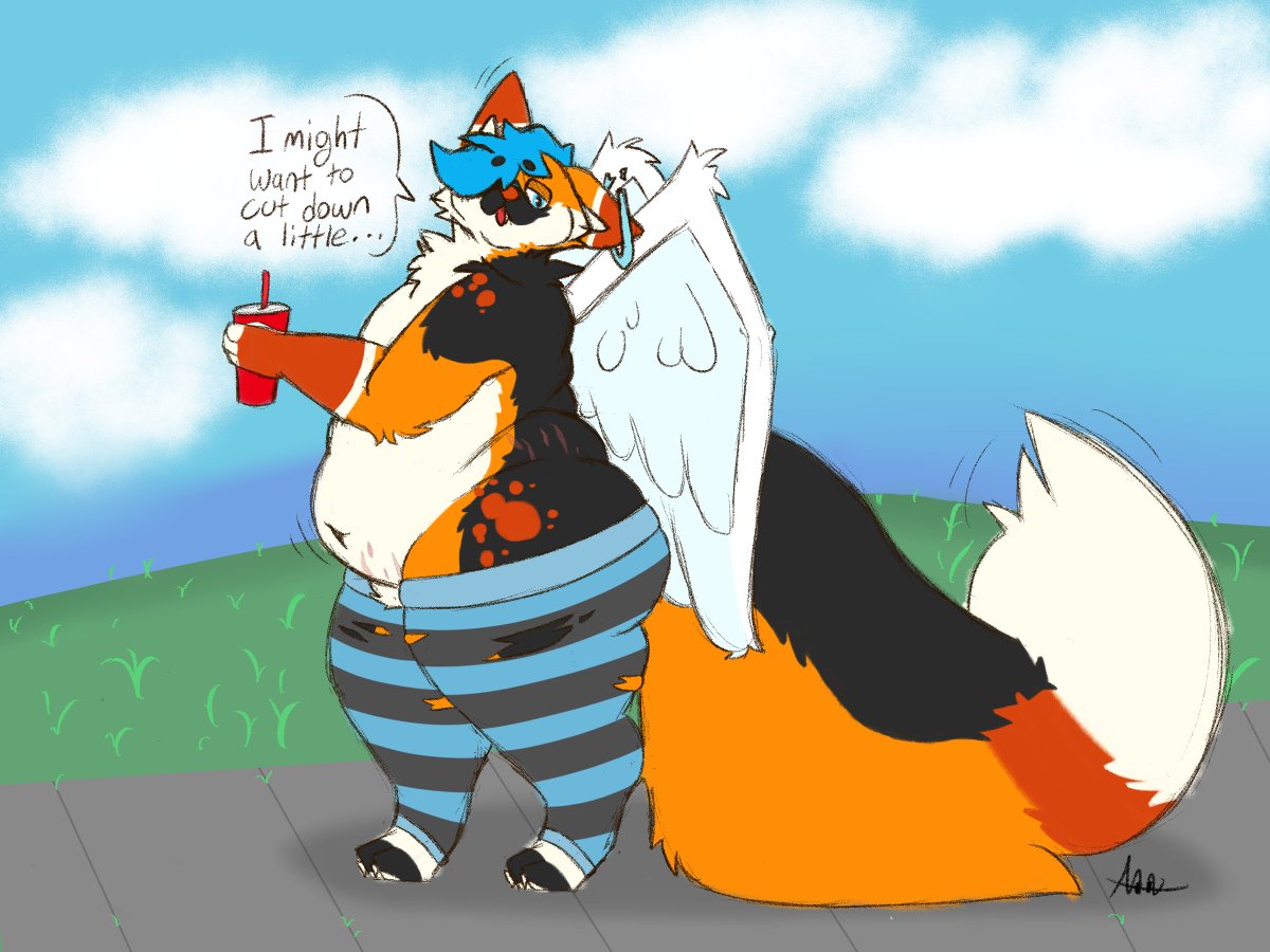 AuxieFox's tweet photo. Poor fox could hardly fit into those this morning. Now I don't think they'll be fitting ever again... https://t.co/UPbt2Dn3eA