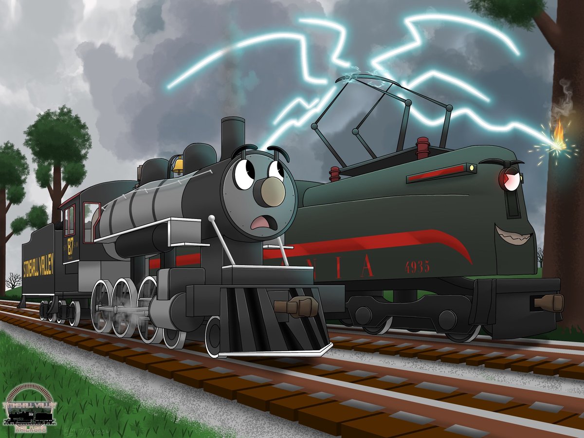 KhalifAllah7's tweet photo. Dexter menacing Timothy #StonewallValleyRailroad #train #ibispaintx #originalcharcter #protagonist #antagonist https://t.co/oNpQHqkjOx