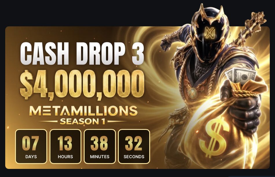 MetaWin's tweet photo. 7 days until we have the privilege of dropping $4,000,000 in cold hard cash to our https://t.co/VY37rLwdkb players ❤️ https://t.co/5Nt2omJ70j