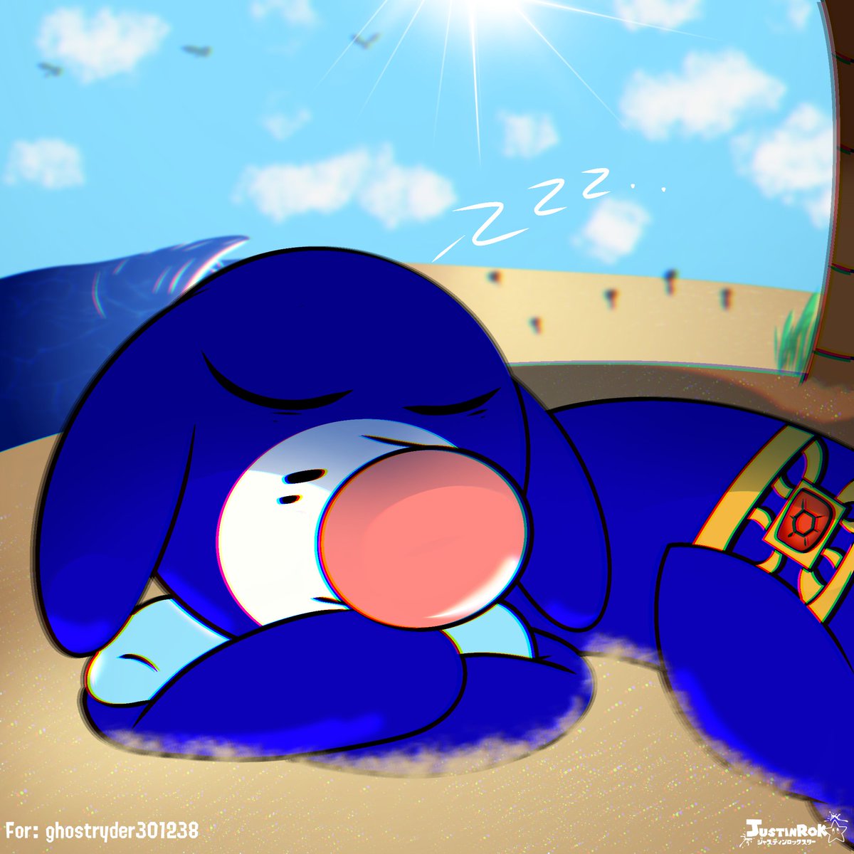 JustinRoKStar's tweet photo. Sleepy Sea Pup! 
Revenge art for ghostryder301248 (DA)

#artfight2026 #TeamMystery https://t.co/GEcT7B3R5E