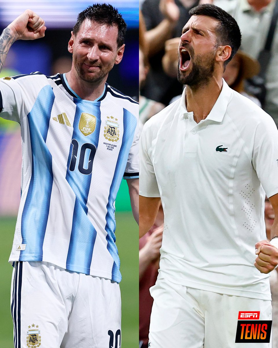 ESPNtenis's tweet photo. LOS PIBES DE 39. 👶

Histórico día para 🇦🇷 Lionel Messi en la #FIFAWorldCup y 🇷🇸 Novak Djokovic en #Wimbledon.