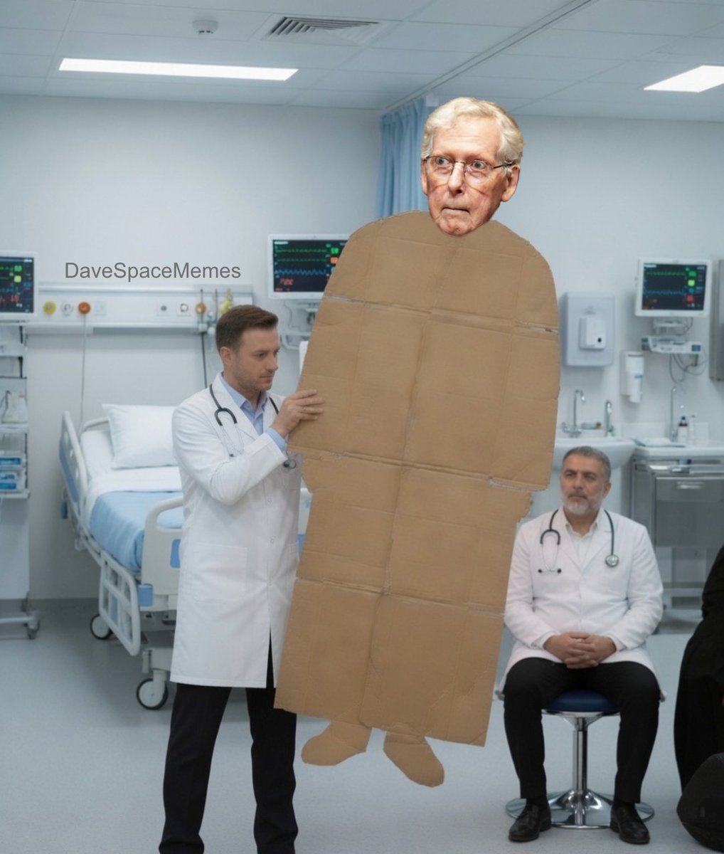 DaveSpaceMemes's tweet photo. @LauraLoomer Mitch's medical team says he's doing fine and that he's just feeling a little flat and stiff. https://t.co/ynk0aFrqek